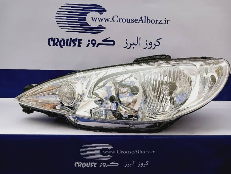 چراغ جلو ۲۰۶ جفت برند کروز پلاس (اصلی) بدون لامپ و موتور CR500605_CR500604