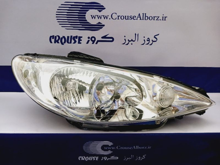 چراغ جلو ۲۰۶ جفت برند کروز پلاس (اصلی) بدون لامپ و موتور CR500605_CR500604